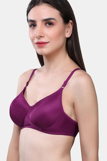 Buy Maroon Clothing Padded Non Wired Full Coverage T-Shirt Bra - Purple at  Rs.424 online