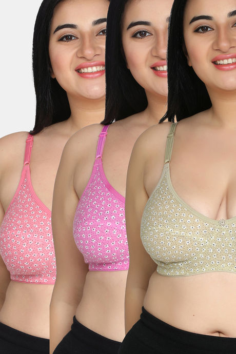 Buy Maroon Clothing Single Layered Non Wired Full Coverage T-Shirt Bra  (Pack of 3) - Assorted at Rs.764 online