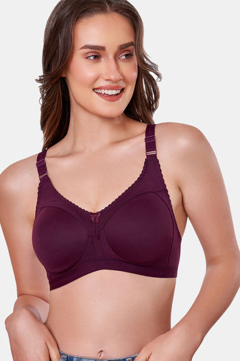 Buy Maroon Clothing Lightly Lined Non Wired Full Coverage T-Shirt Bra - Wine