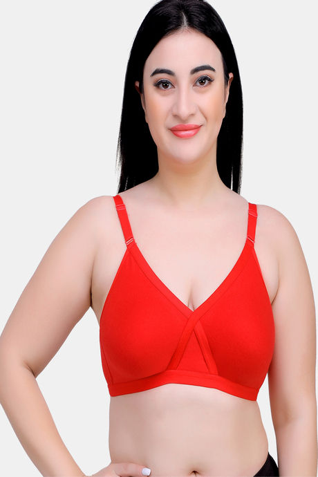 Maroon Clothing Double Layered Non Wired Full Coverage T-Shirt Bra - Red