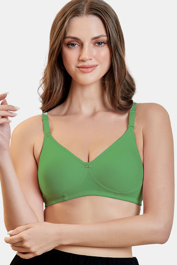 Buy Maroon Clothing Double Layered Non Wired Full Coverage Tshirt Bra - Olivegreen