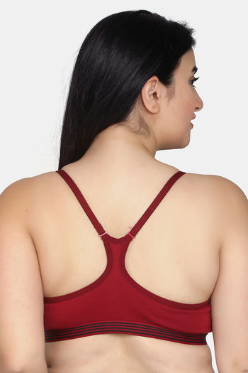 Buy Maroon Clothing Medium Impact Relaxed Non Padded Sports Bra