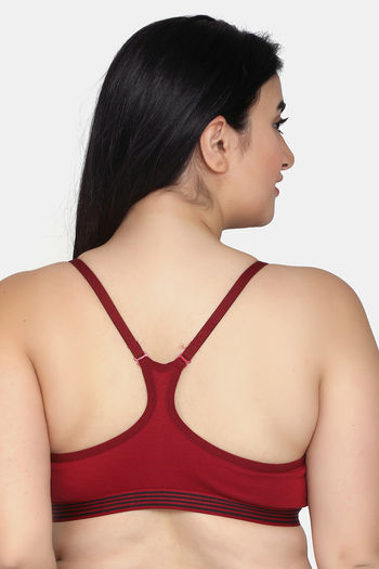 Buy Maroon Clothing Medium Impact Relaxed Non Padded Sports Bra (Pack of 3)  - Assorted at Rs.556 online