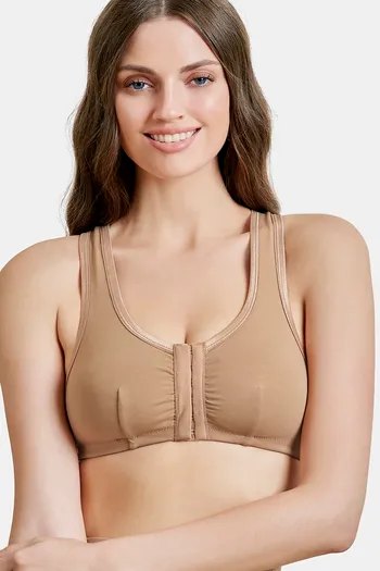 Buy Maroon Clothing Front Open Sports Bra - Nude at Rs.413 online