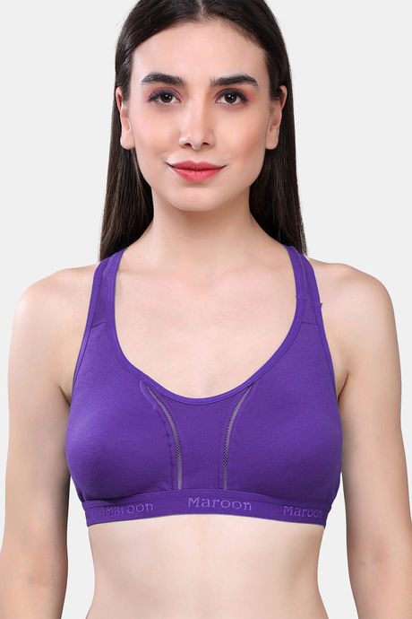 Buy Maroon Clothing Racerback Sports Bra - Purple at Rs.242 online