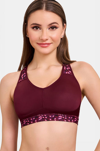Buy Maroon Clothing High Impact Seamless Padded Sports Bra - Maroon