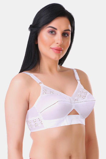 Featherline Padded Non Wired Full Coverage Minimiser Bra - White