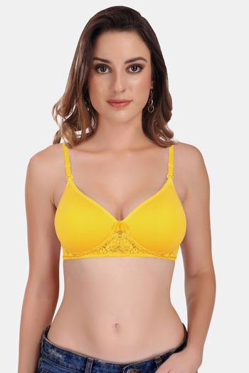 Buy Featherline Padded Non Wired 3/4th Coverage T-Shirt Bra - Mango at  Rs.650 online