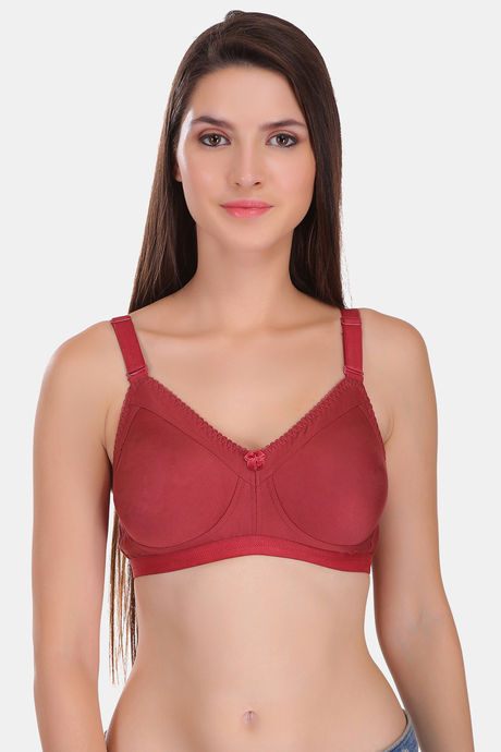 Buy Featherline Single Layered Non Wired Full Coverage Minimiser Bra - Pink  at Rs.550 online
