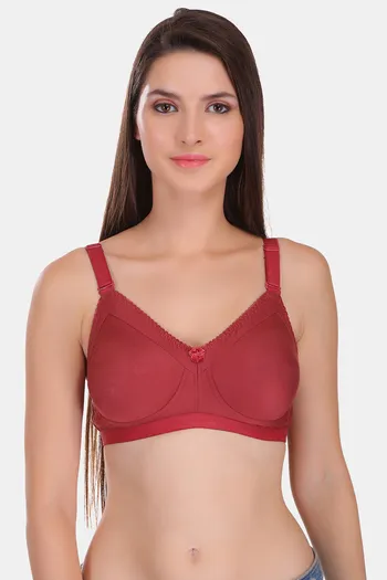 Buy Featherline Padded Non Wired Full Coverage Minimiser Bra - Wine at  Rs.550 online