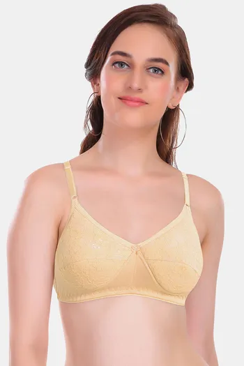 Buy Featherline Padded Non-Wired Full Coverage T-Shirt Bra - Skin at Rs.450  online