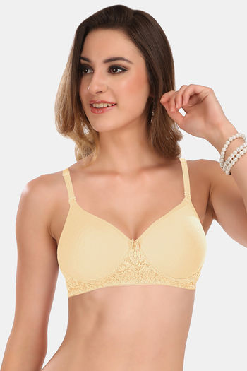 Buy Featherline Padded Non-Wired Full Coverage T-Shirt Bra - Skin