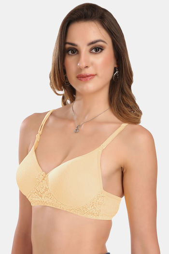 Buy Featherline Padded Non-Wired Full Coverage T-Shirt Bra - Skin at Rs.650  online