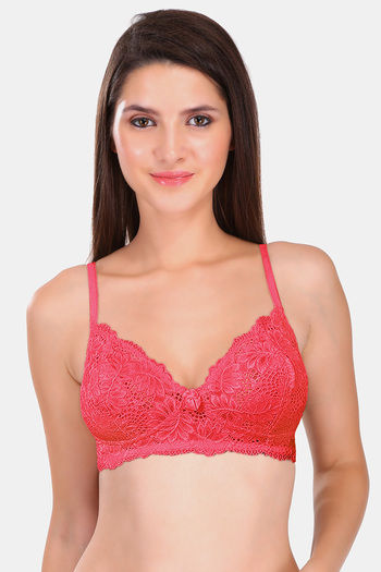 Buy Featherline Single Layered Non-Wired Full Coverage T-Shirt Bra - Tomato