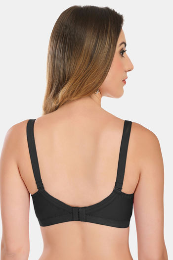 Buy Featherline Single Layered Non-Wired Full Coverage Minimiser Bra -  Black at Rs.550 online
