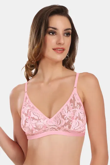 Buy Featherline Single Layered Non Wired 3/4th Coverage T-Shirt Bra - Pink  at Rs.450 online