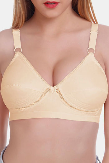 Buy Featherline Single Layered Non Wired Full Coverage Minimiser Bra -  Lemon at Rs.550 online