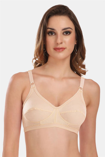 Buy Featherline Single Layered Non Wired Full Coverage Minimiser Bra - Skin  at Rs.350 online