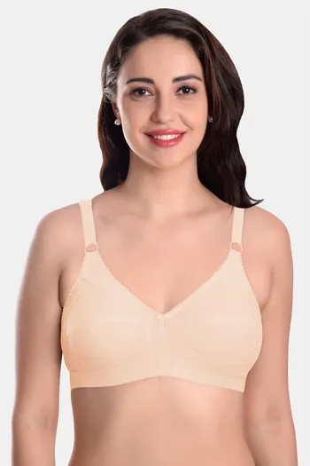 Buy Featherline Single Layered Non Wired Full Coverage Minimiser Bra - Skin  at Rs.599 online