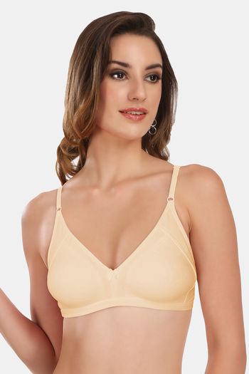 Buy Featherline Single Layered Non Wired Full Coverage T-Shirt Bra - Skin  at Rs.495 online