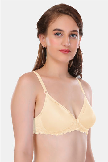 Buy Featherline Padded Non-Wired Full Coverage T-Shirt Bra - Skin at Rs.650  online