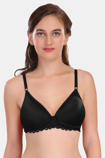 Buy Featherline Padded Non Wired Full Coverage T-Shirt Bra - Black