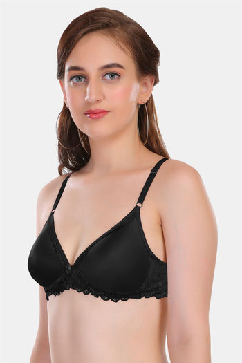 Buy Featherline Padded Non Wired Full Coverage T-Shirt Bra - Black at  Rs.650 online