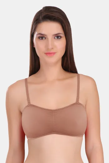 Buy Featherline Padded Non Wired 3/4th Coverage Tube Bra - Nude at
