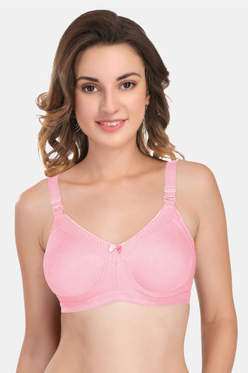 Buy Zivame Non Padded Cotton Minimizer Bra - Pink Online at Low