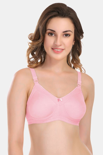 Buy Featherline Double Layered Non Wired Full Coverage Minimiser Bra - Pink  at Rs.550 online