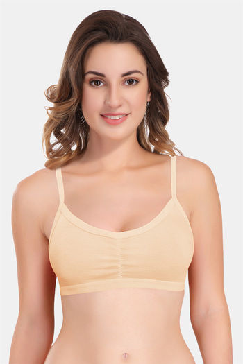 Buy Featherline Single Layered Non Wired Full Coverage T-Shirt Bra - Skin  at Rs.225 online