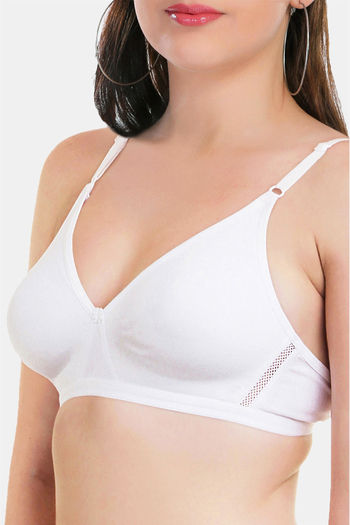 Featherline Single Layered Non Wired Full Coverage T-Shirt Bra - White