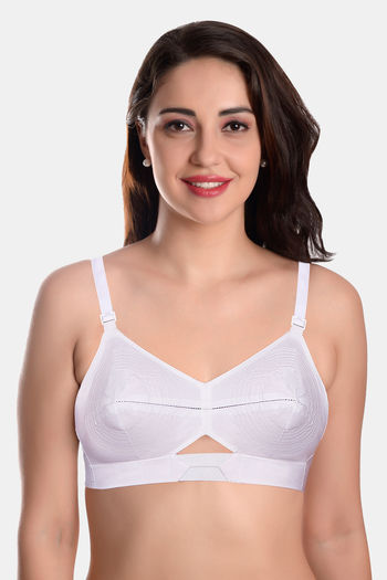 Feather Bras: Feather Bra Sets - White & Pink Feather line Bra Top