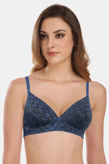 Buy Featherline Padded Non Wired Demi Coverage T-Shirt Bra - Blue at Rs.599  online