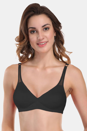 Buy Featherline Single Layered Non Wired 3/4th Coverage T-Shirt Bra - Black
