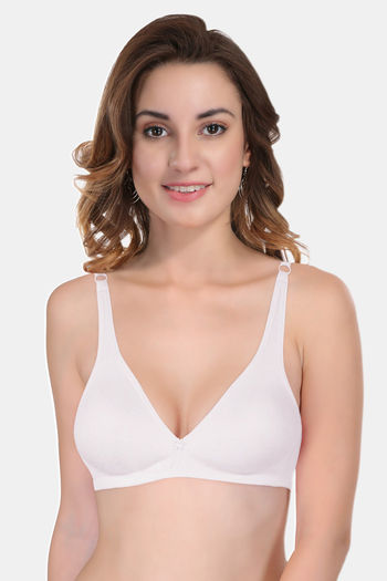 Buy Featherline Single Layered Non Wired 3/4th Coverage T-Shirt Bra - White
