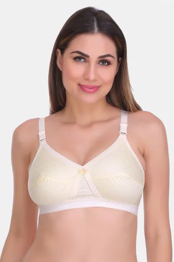 Buy Featherline Single Layered Non Wired Full Coverage Minimiser Bra -  Lemon at Rs.550 online