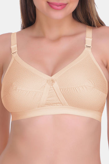 Featherline poly cotton perfect fitted double layered bust controller minimiser  bra, bra