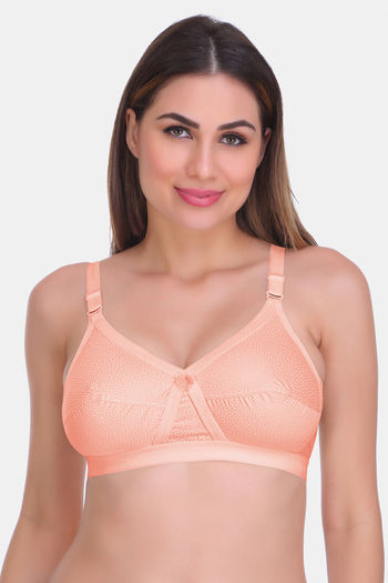 Buy Featherline Single Layered Non Wired Full Coverage Minimiser Bra - Dark  Peach at Rs.550 online