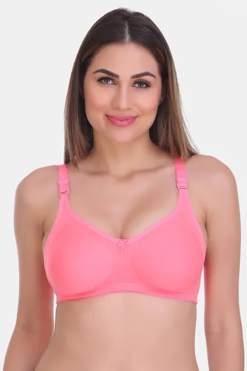 Buy Featherline Double Layered Non Wired Full Coverage Minimiser Bra - Tomato