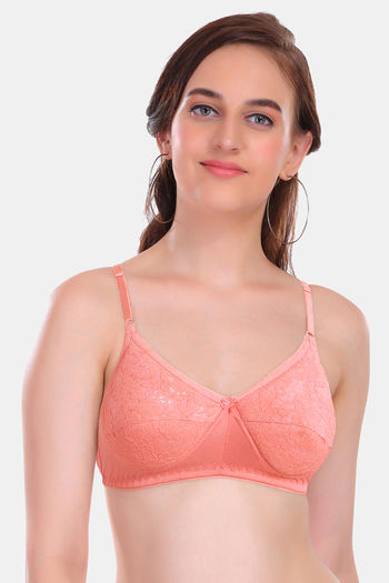 Buy Featherline Padded Non Wired Full Coverage T-Shirt Bra - Peach at  Rs.450 online