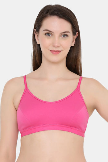 Buy Non-Padded Non-Wired Full Cup Cami Bra in Magenta - Cotton