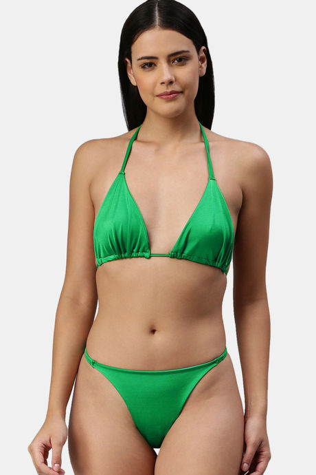 Buy online Sea Green Heart Print Bikini Bra And Panty Set from swimwear for  Women by Urbaano for ₹200 at 60% off