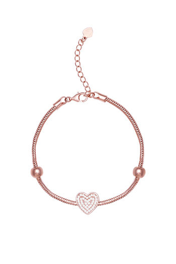 GIVA 925 Sterling Silver Rose Gold Supple Heart Bracelet | Bracelet for  Women & Girls | With Certificate of Authenticity and 925 Stamp | 6 Month