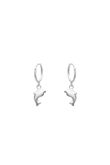 FB Jewels Solid 925 Sterling Silver Rhodium-Plated Polished Fancy Hoops FB Jewels Solid 925 Sterling Silver Rhodium-Plated Polished Fancy Hoops