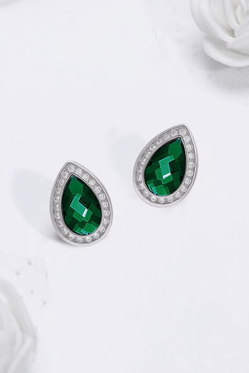 Buy emerald earrings for women in silver that wont turn black