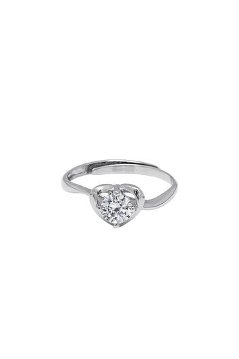 Giva 925 Sterling Silver Zircon Embrace Heart Ring, Adjustable