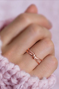 Buy Giva 925 Sterling Silver Rose Gold Plated Knot Ring, Adjustable