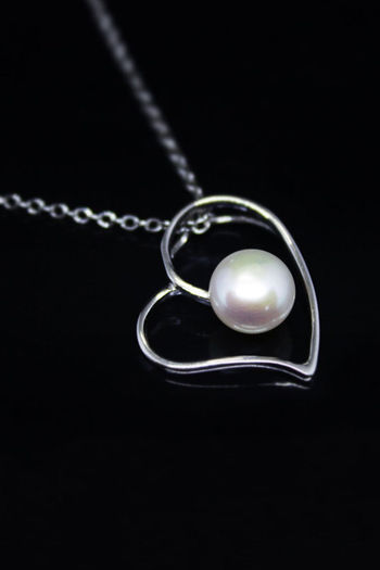 pearl heart locket necklace