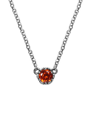 AVNI by Giva 925 Oxidised Silver Simply Orange Necklace